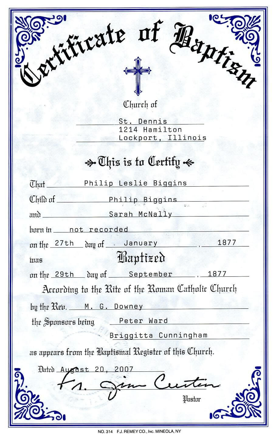 012 Certificate Of Baptism Template Unique Ideas Catholic With Roman Catholic Baptism Certificate Template
