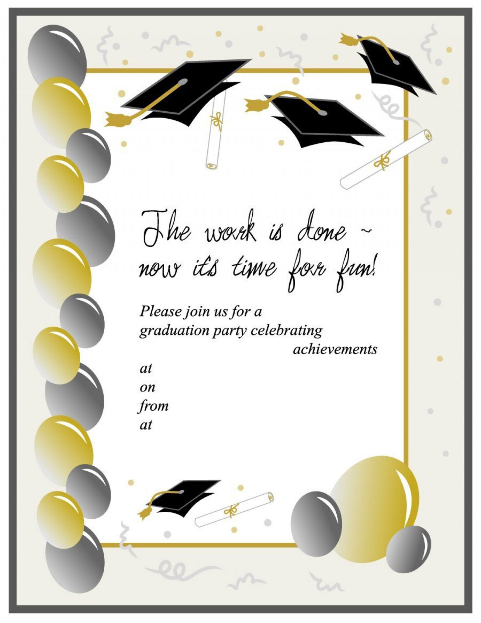 Free Graduation Invitation Templates For Word Professional Template