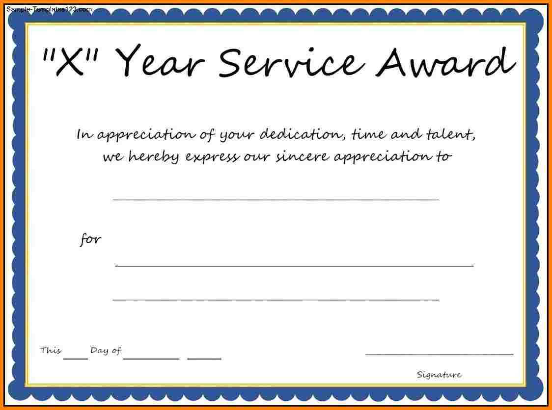 012 Loyalty Award Certificate Template Example Ideas Years Pertaining To Certificate Of Service Template Free