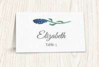 012 Wedding Name Card Template Floral Placecard Printable for Printable Escort Cards Template