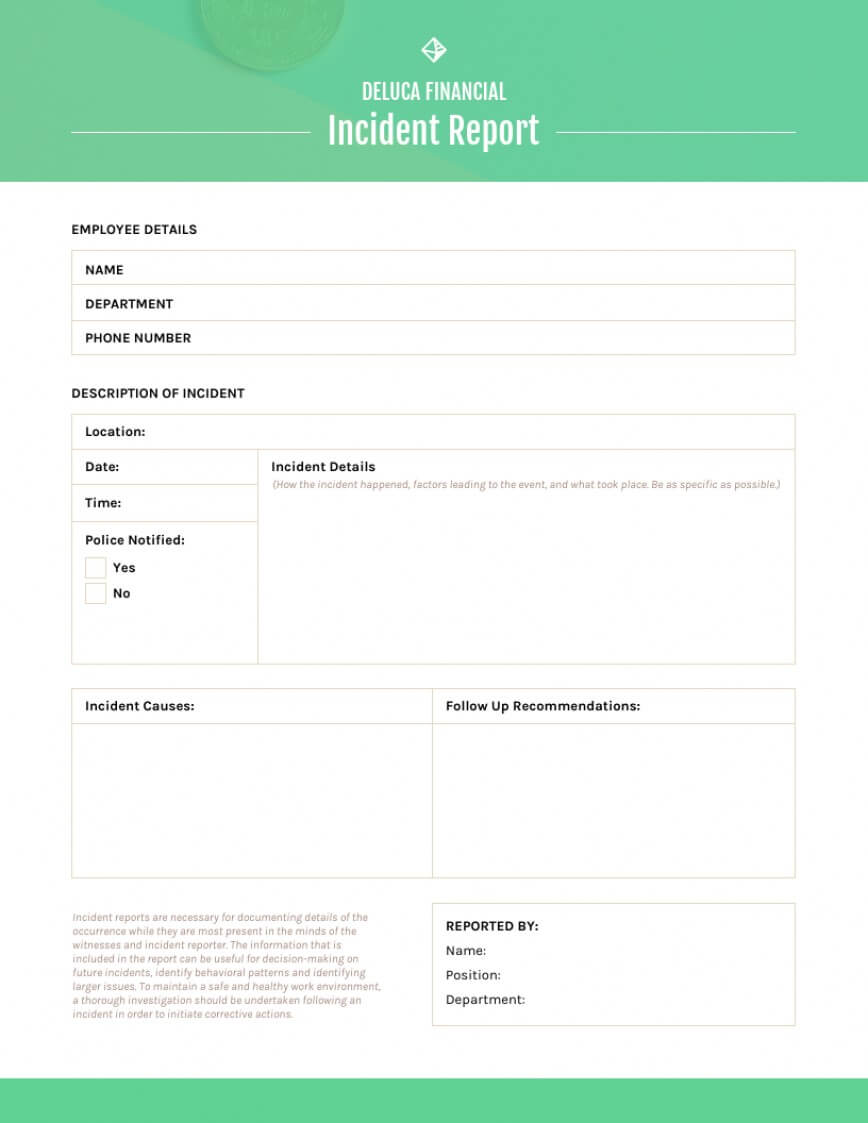 013 Incident Report Template Word South Africa Ideas Sample In Incident Report Template Itil
