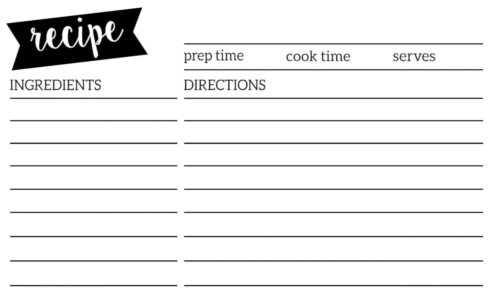 013 Recipe Card Template For Word Free Printable Sensational In Fillable Recipe Card Template