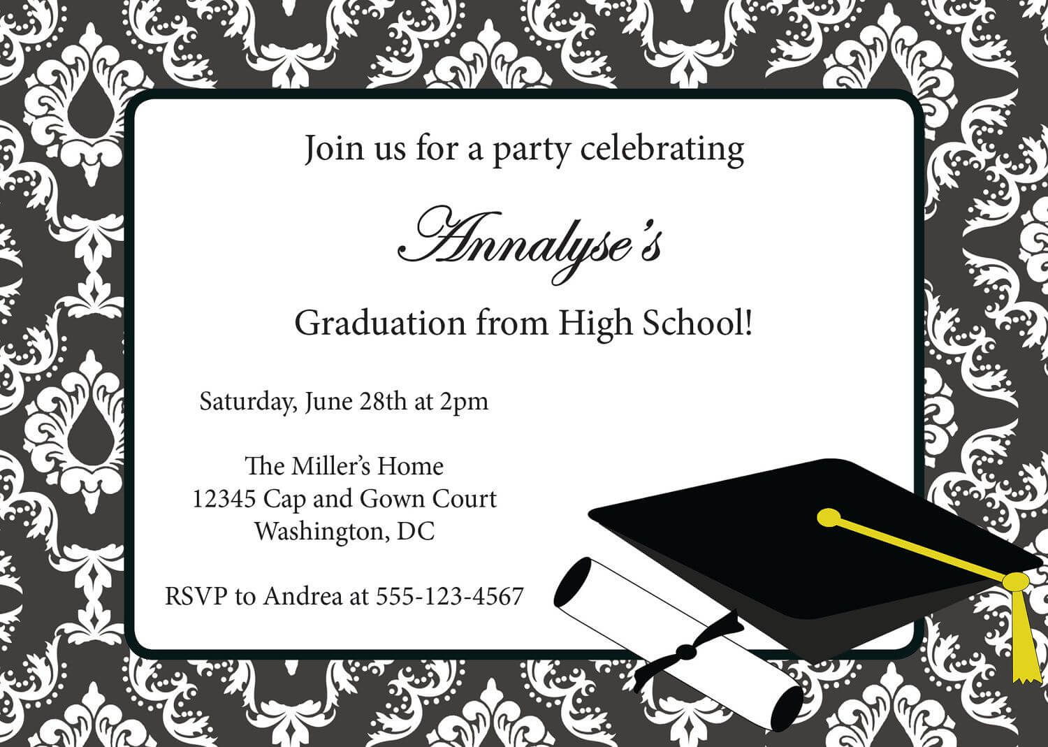 013 Template Ideas College Graduation Party Invitations Throughout Graduation Party Invitation Templates Free Word
