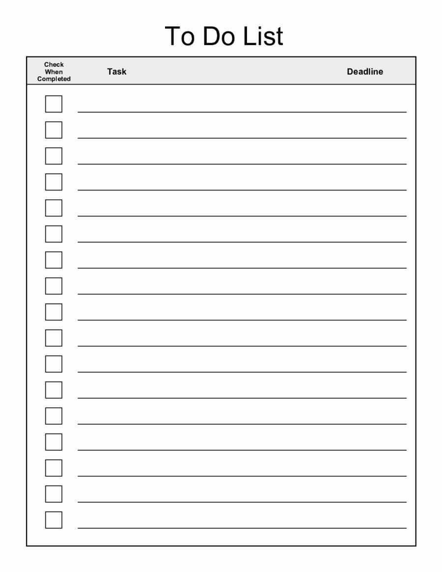 Blank Checklist Template Word - Professional Template
