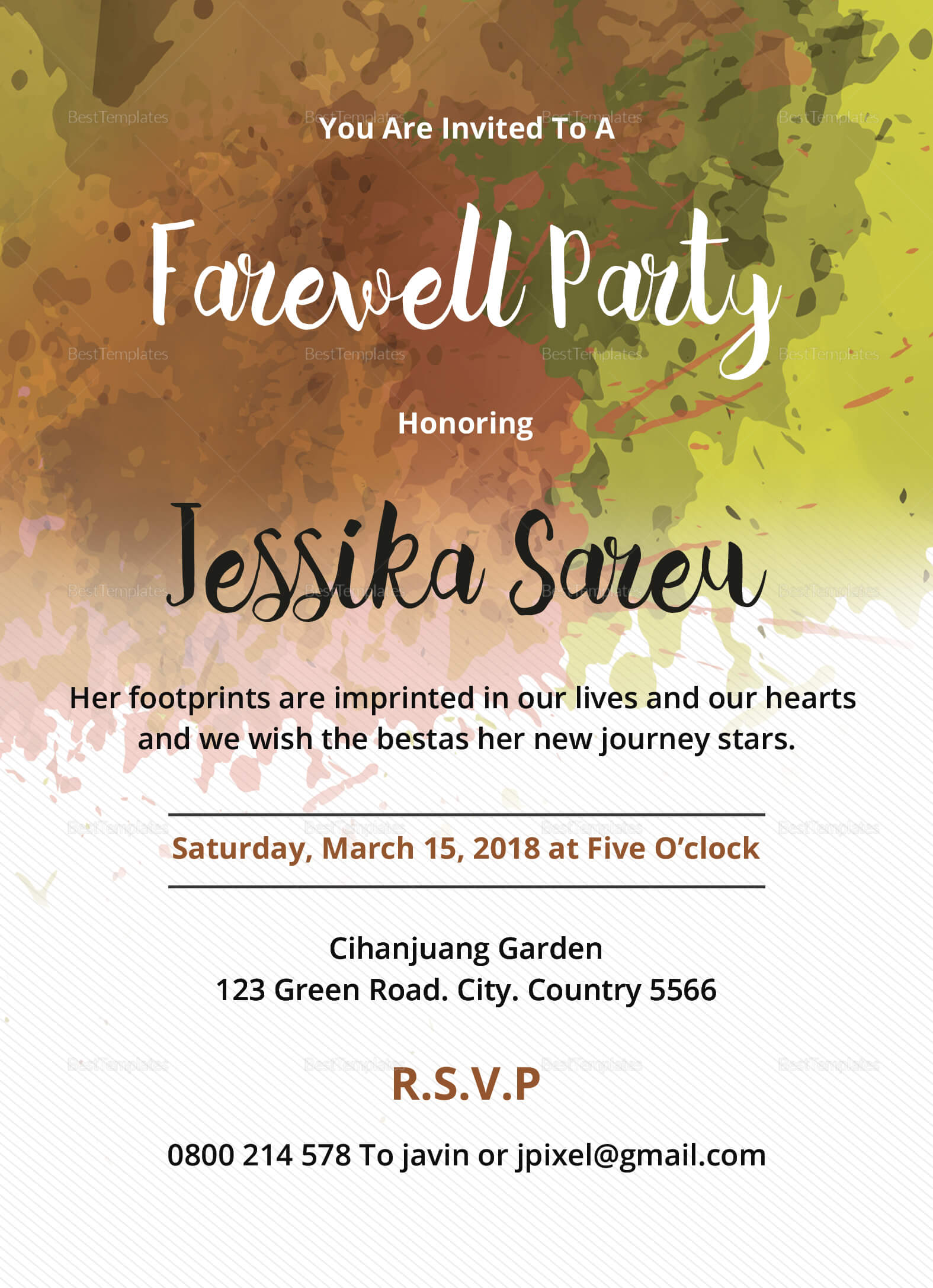 014 Farewell Invitation Template Free Party Invitations Regarding Farewell Invitation Card Template