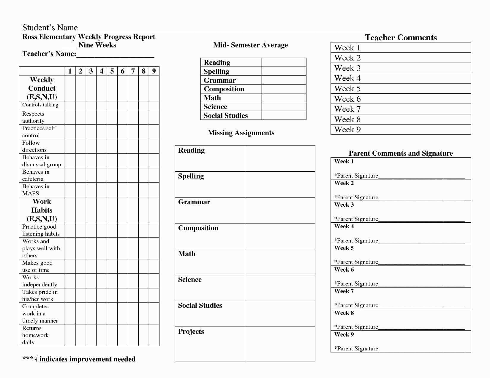 014 Free Printable Homeschool Report Card Template Best Intended For Homeschool Report Card Template