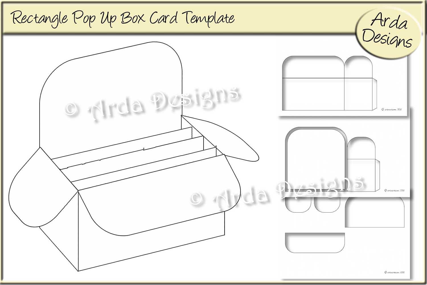 014 Rectangle Pop Up Box Card Cu Templatearda Designs Within Pop Up Box Card Template