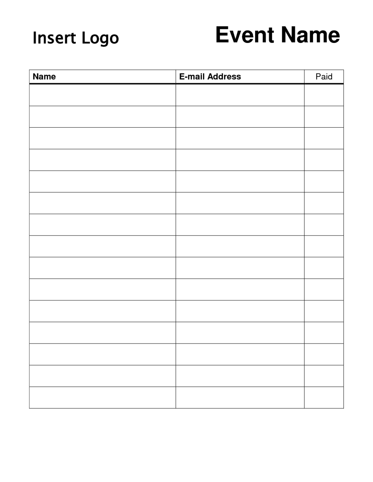 015 Blank Sign Up Sheet Template Printable 44938 Free in Free Sign Up