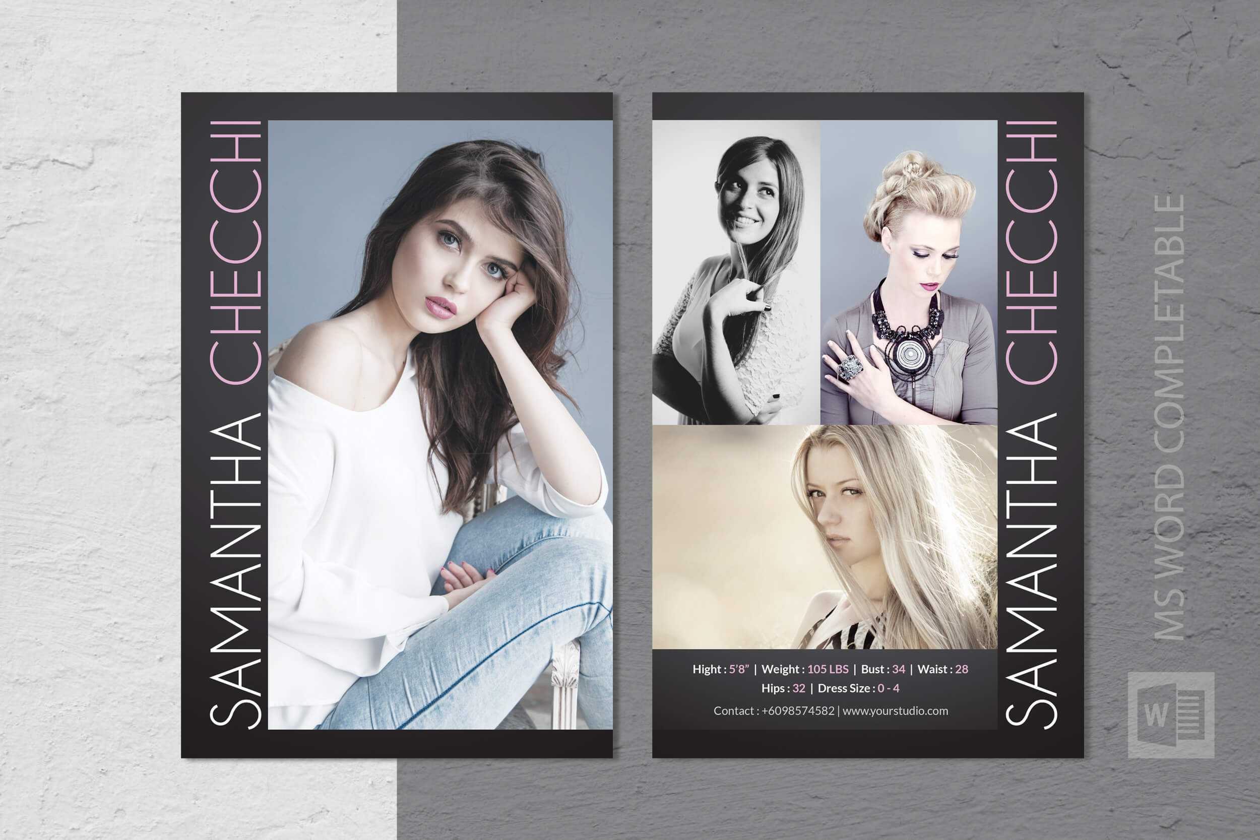 015 Model Comp Card Template Ideas Outstanding Psd Free In Free Model Comp Card Template Psd