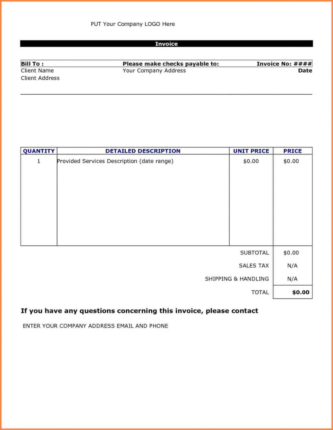 015 Simple Invoice Template Word Free Download Blank Bill Throughout Free Bio Template Fill In Blank