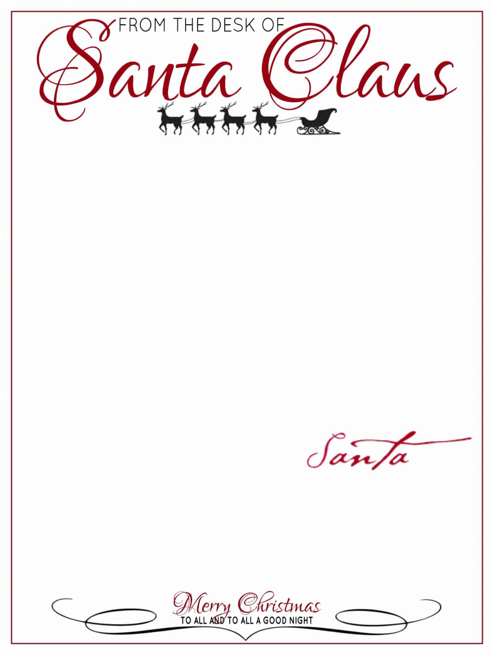 015 Template Ideas Letter From Santa Free Surprising Word Inside Letter From Santa Template Word