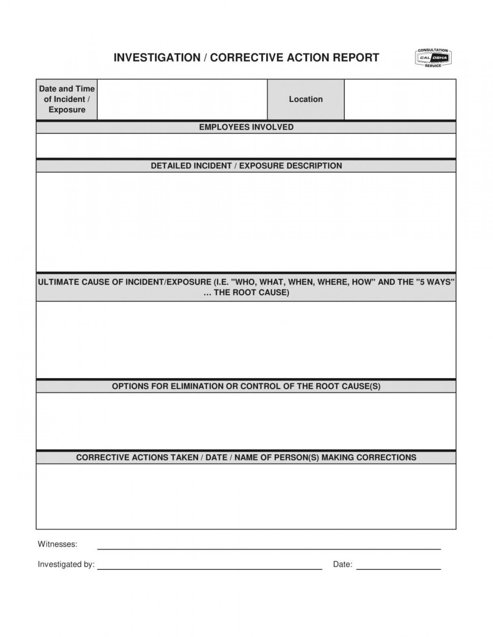 016 Corrective Action Form Template Free Ideas Mfg111 Intended For 8D Report Template