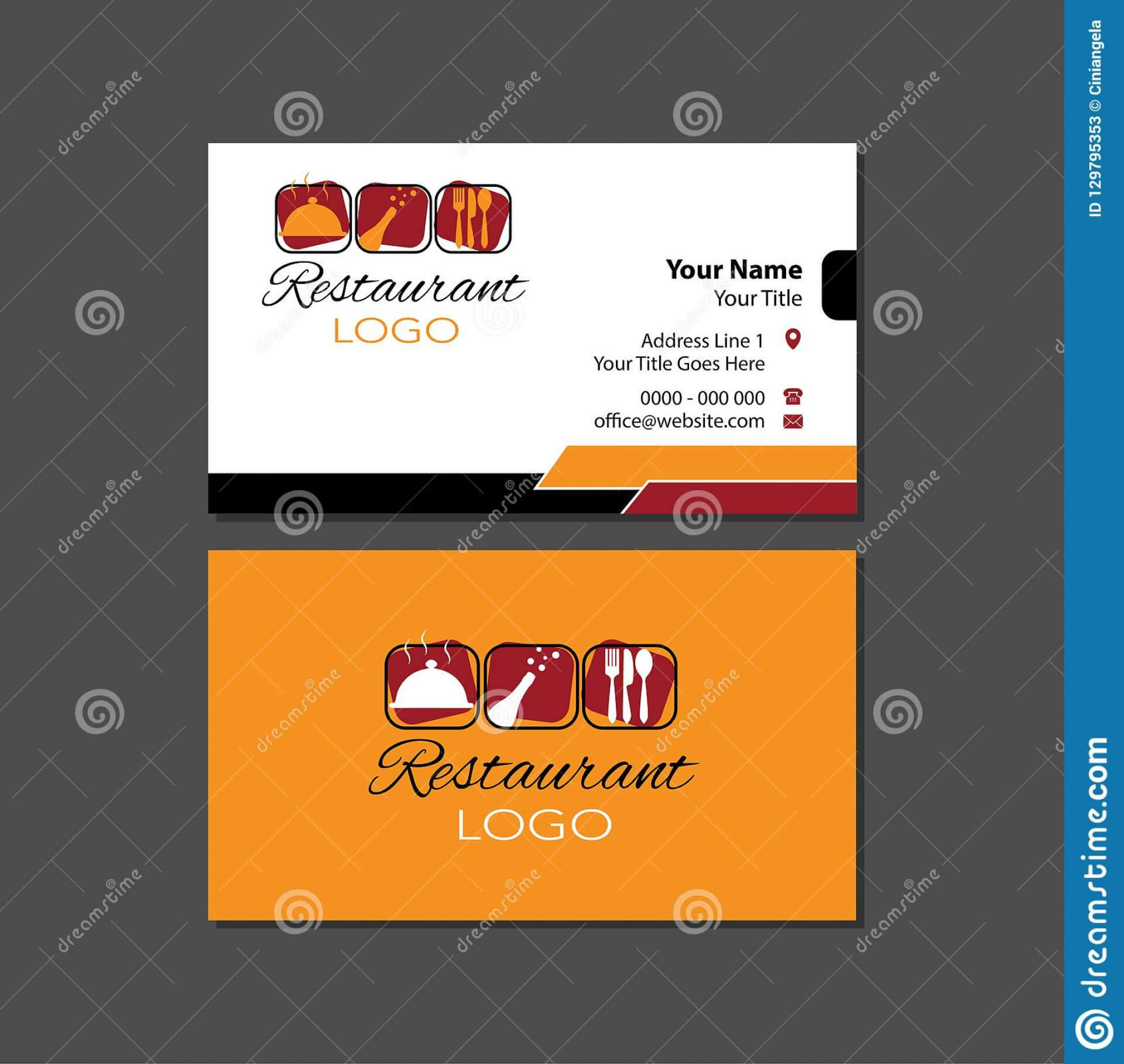 016 Free Download Vector Business Card Templates Gym And With Regard To Restaurant Business Cards Templates Free