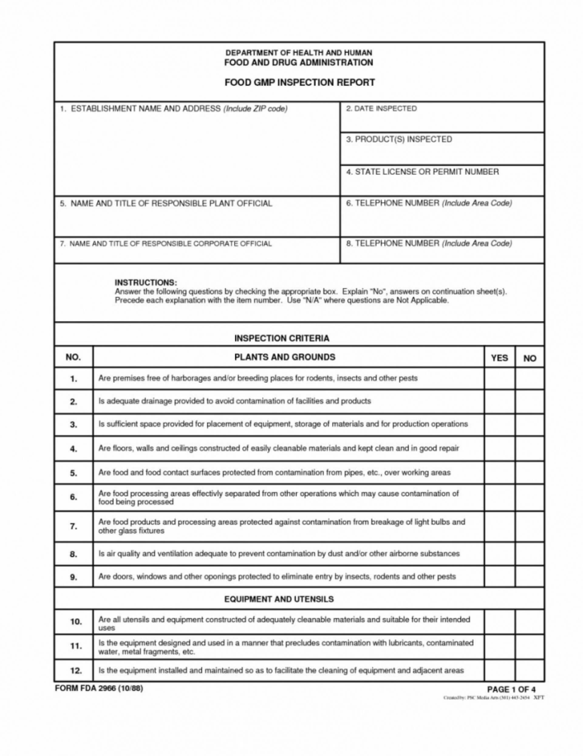 016 Home Inspection Report Template Ideas Best Photos Of Throughout Gmp Audit Report Template
