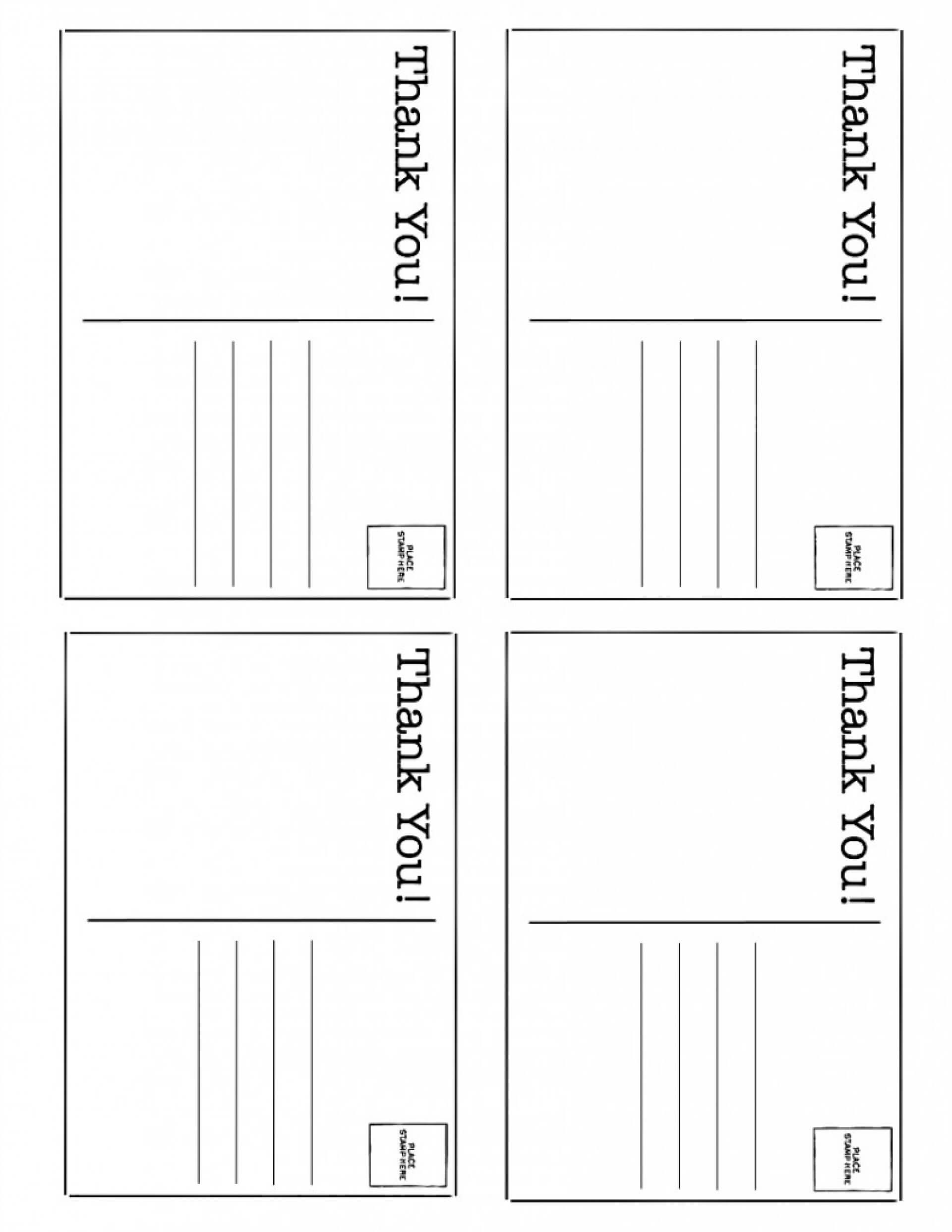 016 Quarter Fold Card Template Word Ideas Thank You Postcard Regarding Quarter Fold Card Template
