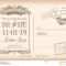 016 Save The Date Postcard Templates Vintage Background With Regard To Save The Date Cards Templates