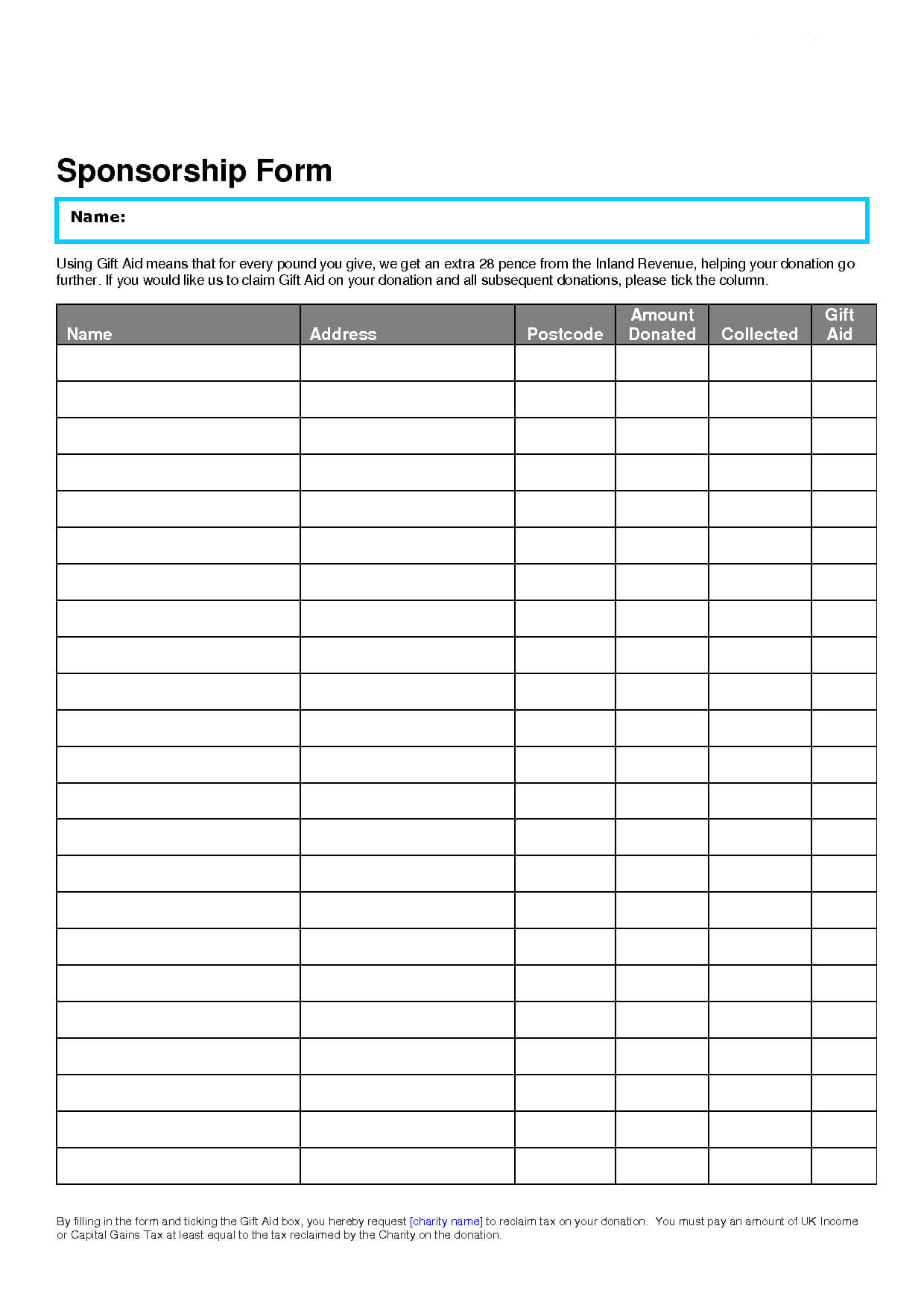 016 Sponsorship Form Pdf Samples Template Ideas Fundraiser With Blank Sponsor Form Template Free