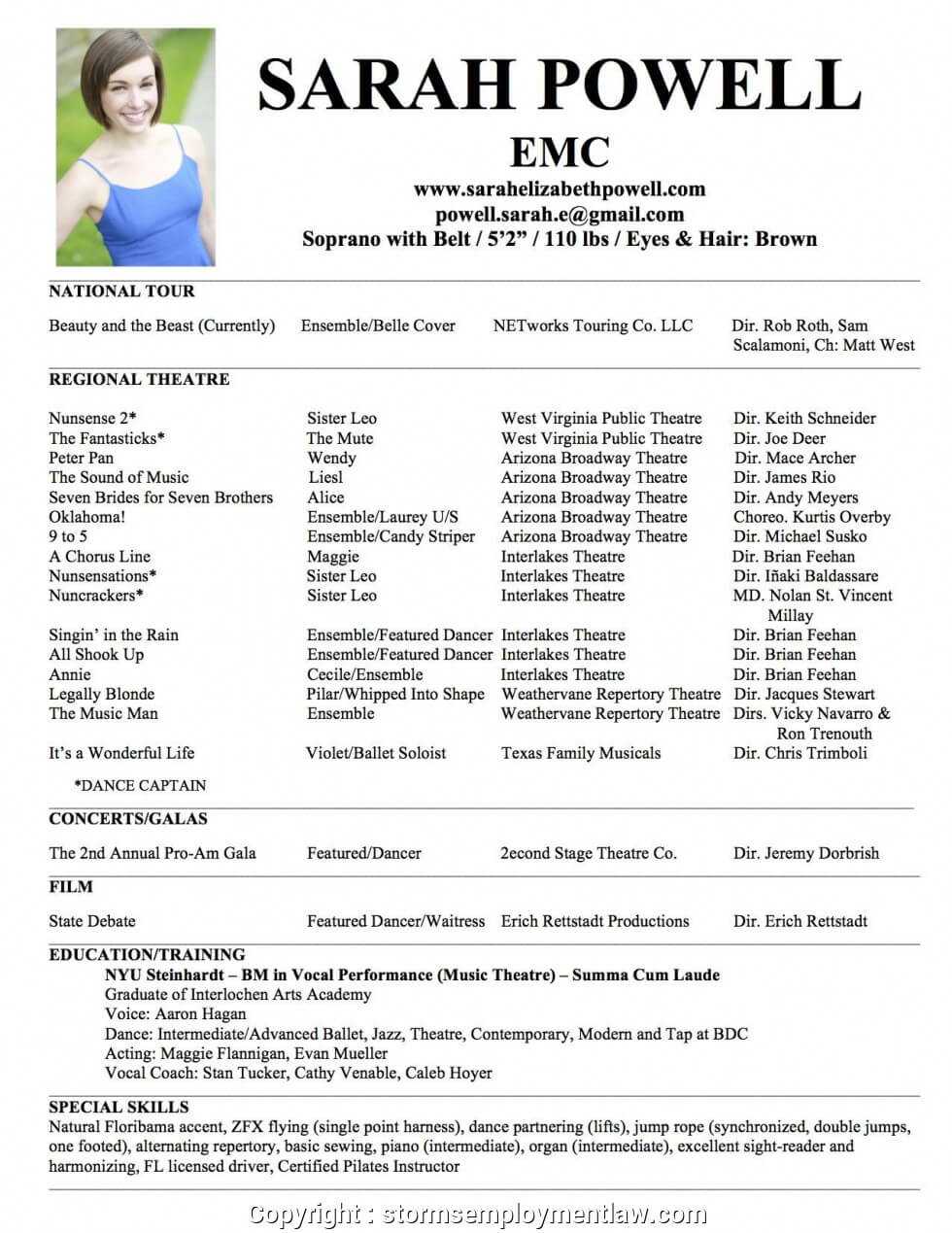 017 Acting Resume Template Free Incredible Ideas 2018 With With Theatrical Resume Template Word