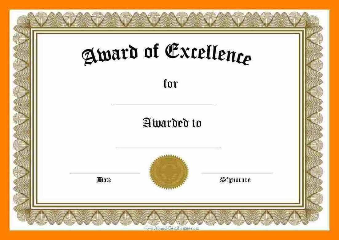 017 Template Ideas Certificate Of Achievement Word Doc Regarding Certificate Of Excellence Template Word