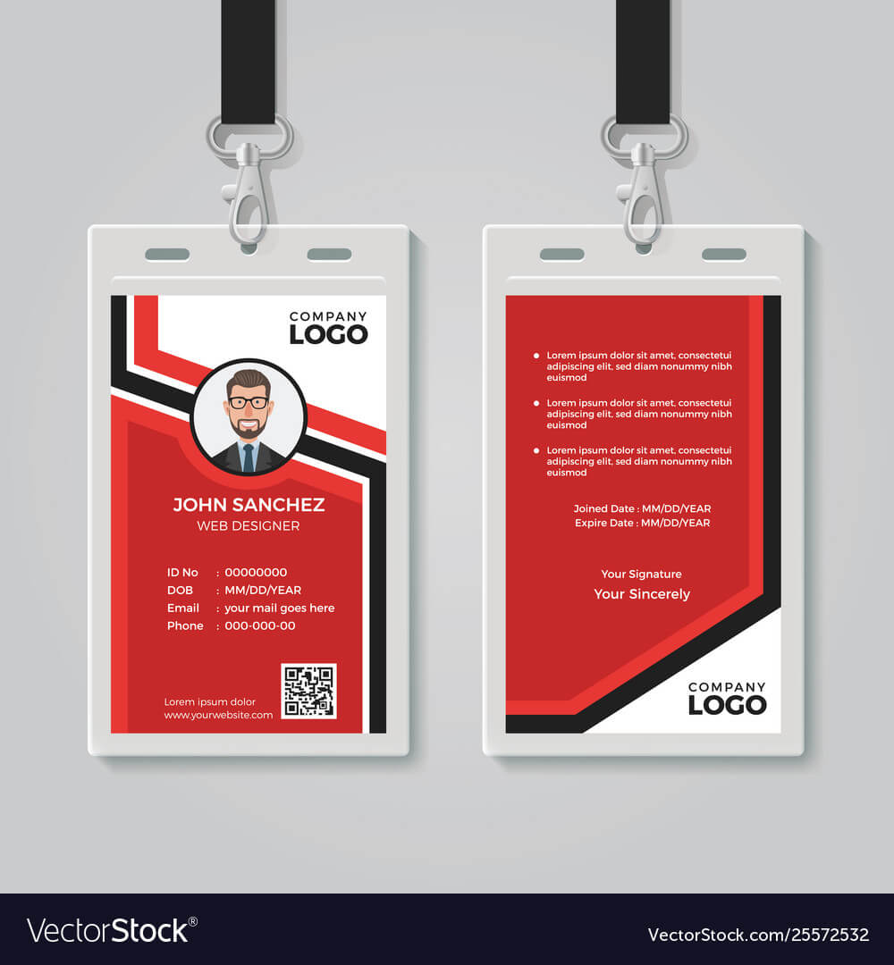 017 Template Ideas Id Card Photoshop Free Modern Red Vector In Pvc Card Template