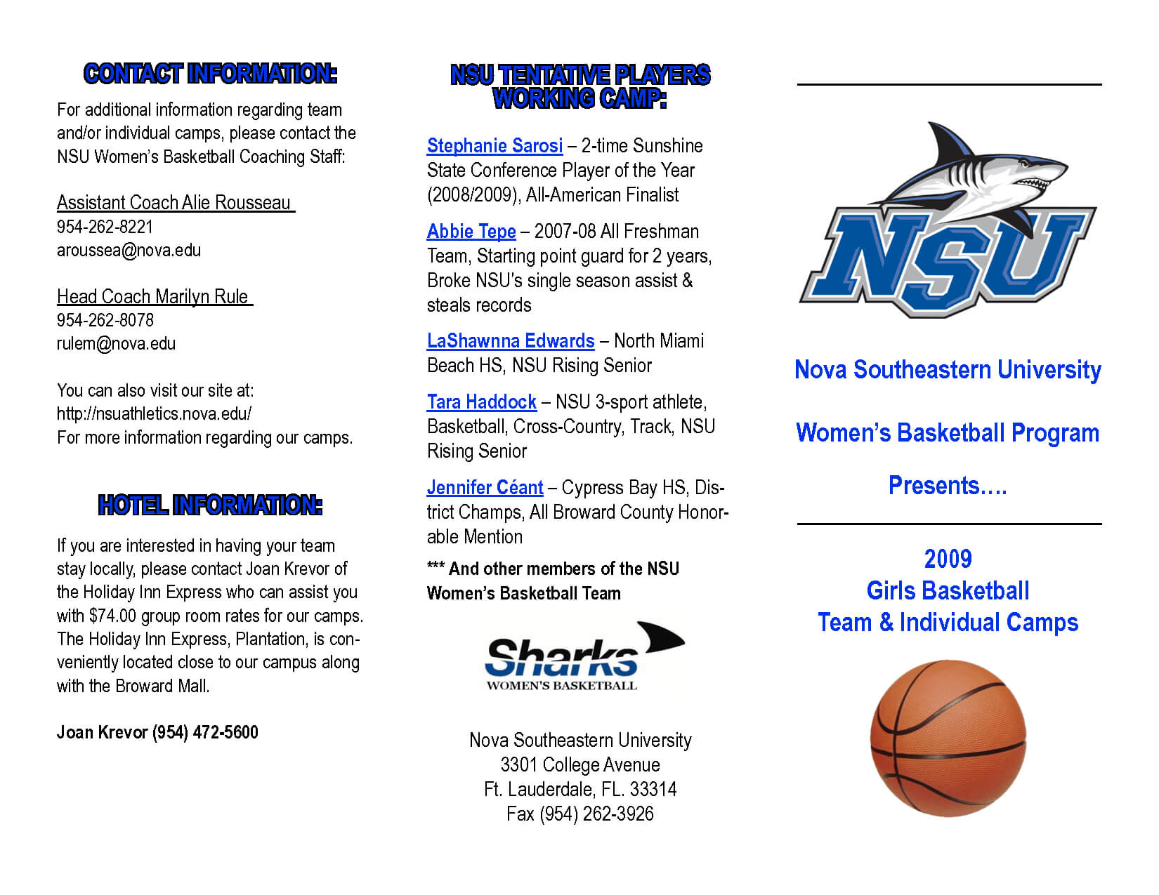 018 Basketball Camp Brochure Template Free Ideas 265362 For Basketball Camp Brochure Template