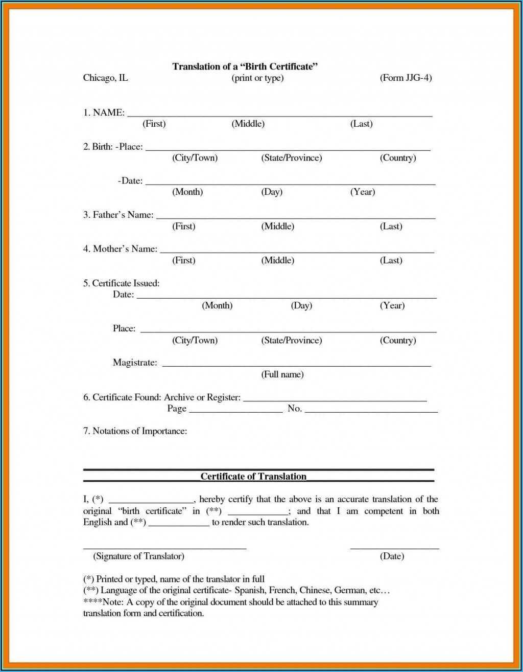 018 Free Birth Certificate Template Translate Mexican Sample Within Uscis Birth Certificate Translation Template