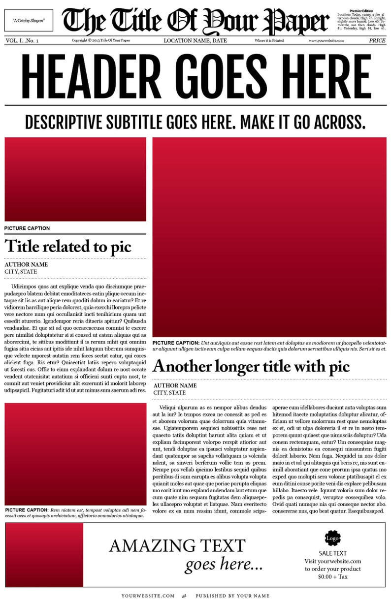 018 Free Newspaper Template For Word Ideas Microsoft Il Pertaining To Blank Newspaper Template For Word