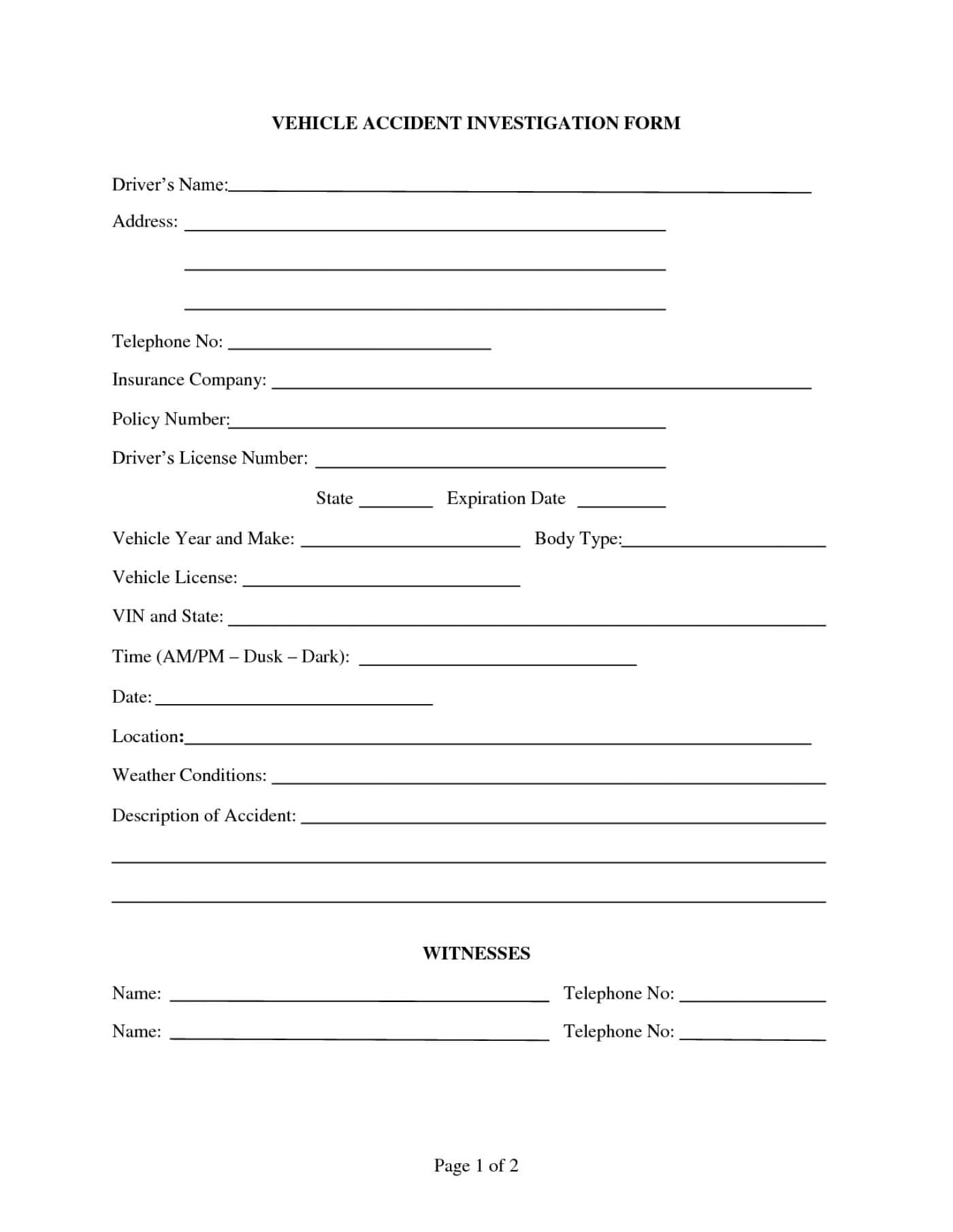 018 Incident Report Form Template Word Uk With Insurance Incident Report Template