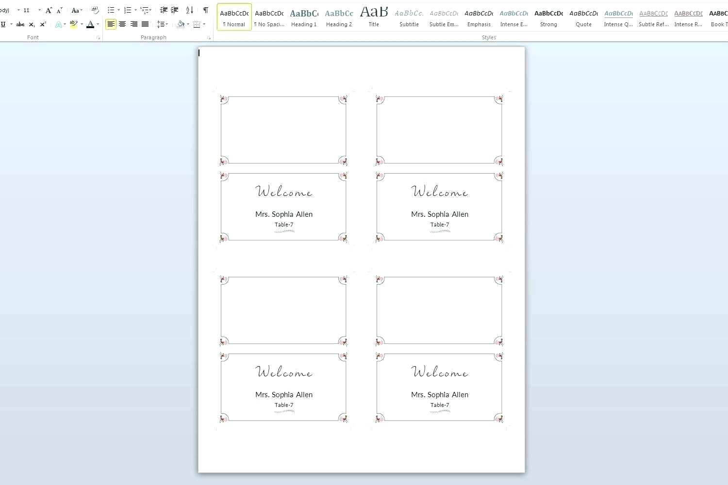 018 Place Cards Template Word Table Tent Exceptional Ideas Pertaining To Microsoft Word Place Card Template