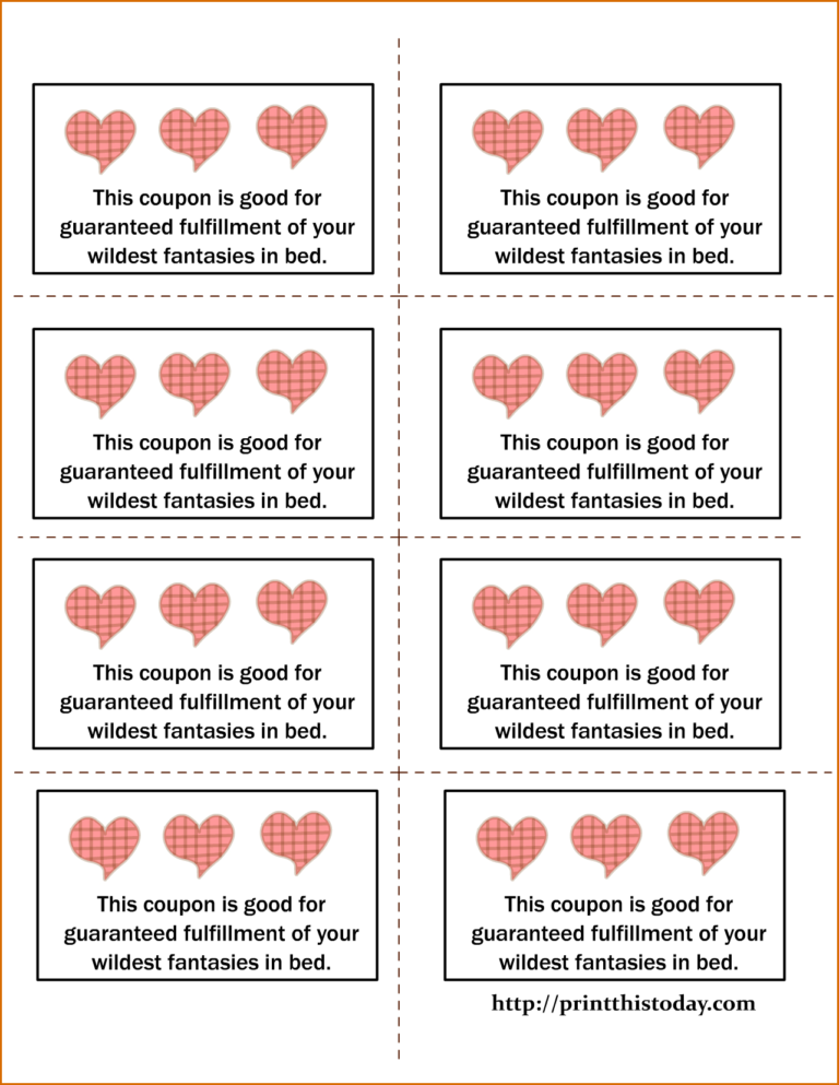 Love Coupon Template For Word