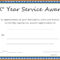 019 Certificate Of Service Template For Years Award For Certificate For Years Of Service Template