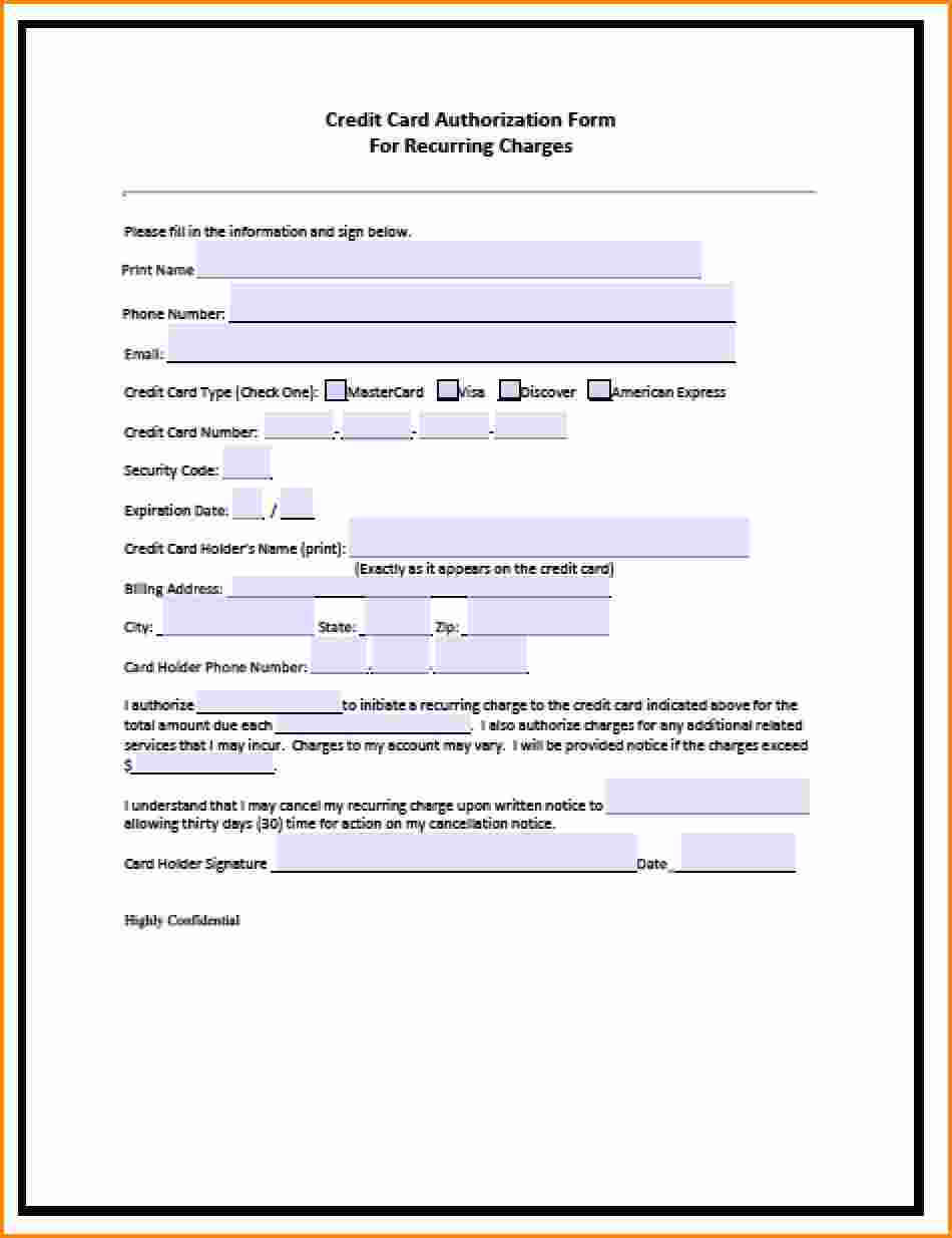 019 Credit Card Authorization Template Pdf Form Staggering Throughout Credit Card Payment Form Template Pdf