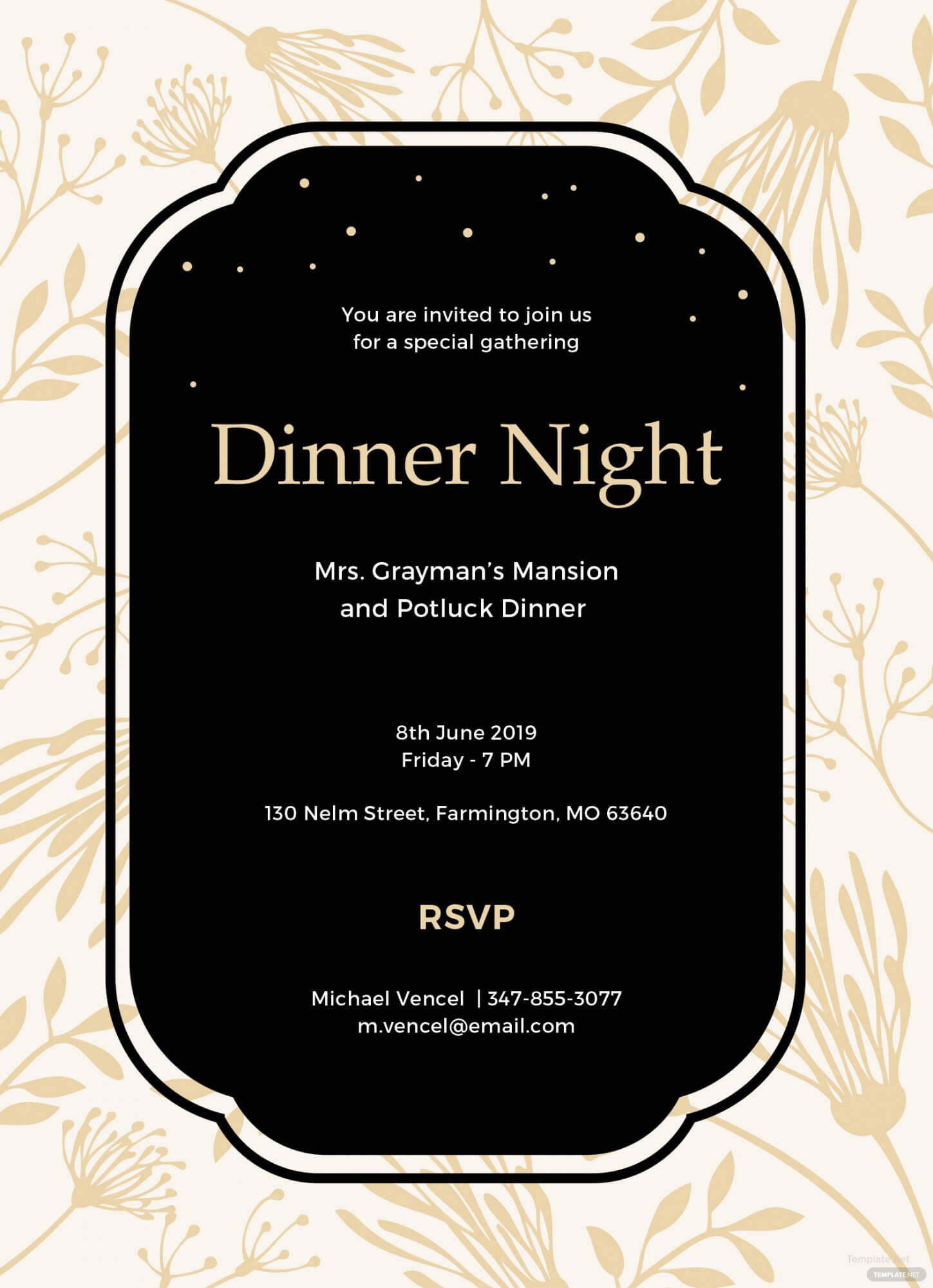 019 Free Dinner Invitation Template In Ms Word Publisher For Free Dinner Invitation Templates For Word
