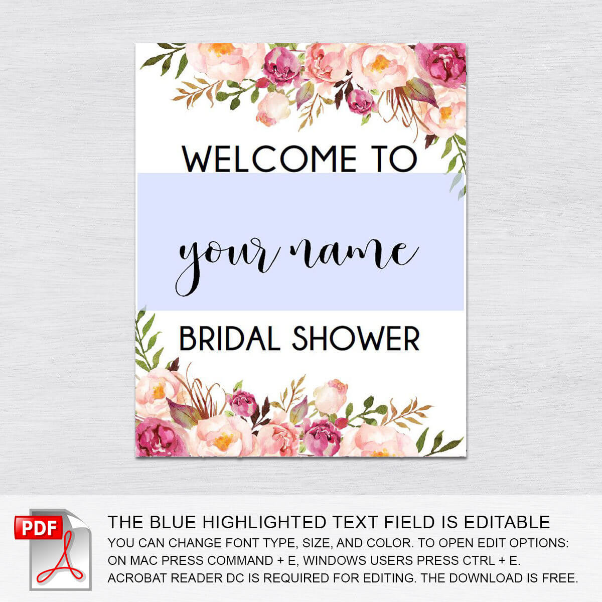 019 Free Printable Welcome Sign Templates Template Singular With Regard To Free Bridal Shower Banner Template