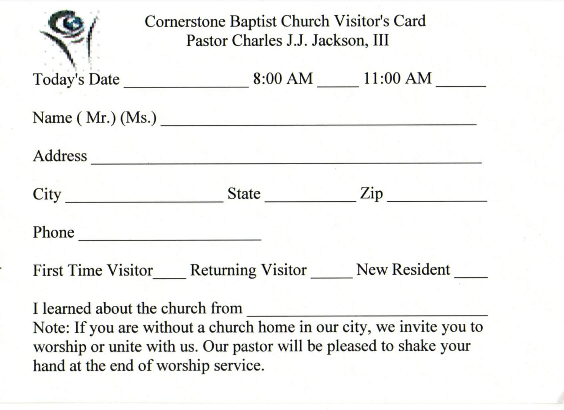 019 Template Ideas Church Visitor Card Word Impressive Throughout Church Visitor Card Template