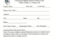 019 Template Ideas Church Visitor Card Word Impressive with Church Visitor Card Template Word
