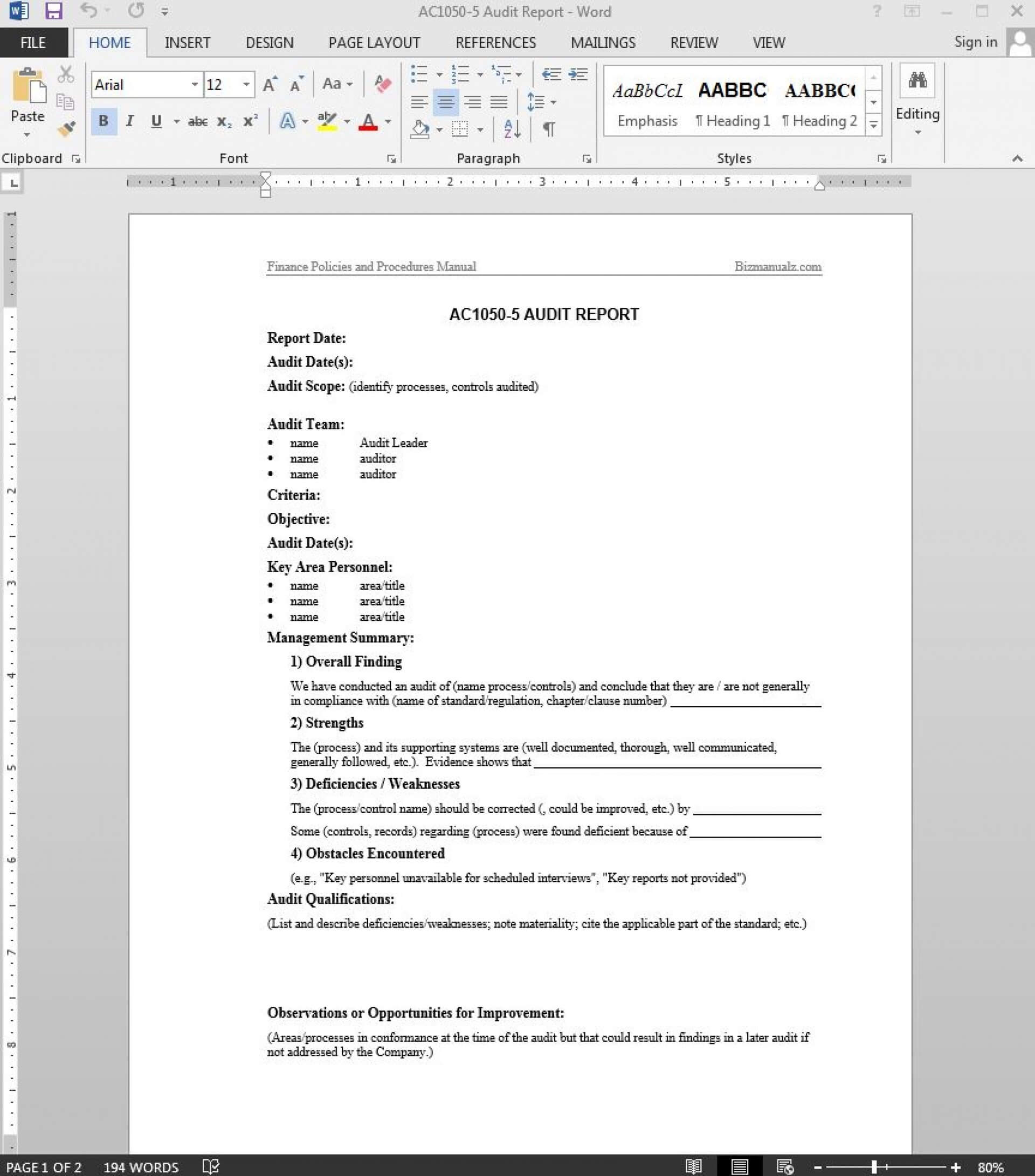020 Internal Audit Report Template Ideas 008239845 1 With It Audit Report Template Word