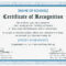 020 Template Ideas Captivating Certificate Of Stunning Intended For Sample Certificate Of Recognition Template
