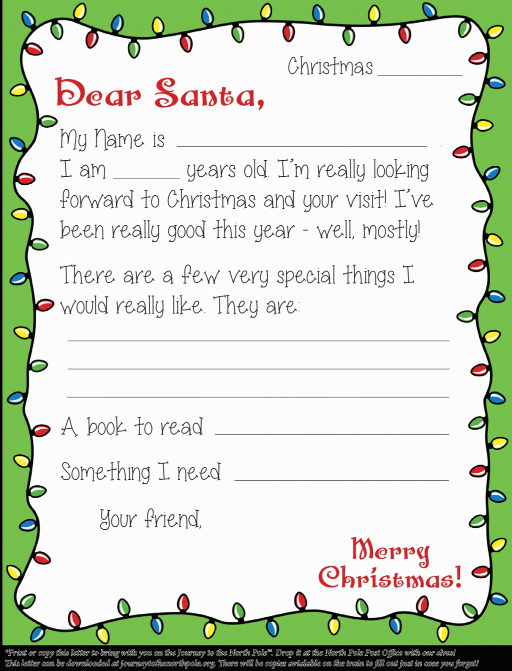020 Template Ideas Letter From Santa Pdf Letters To Blank With Regard To Blank Letter From Santa Template