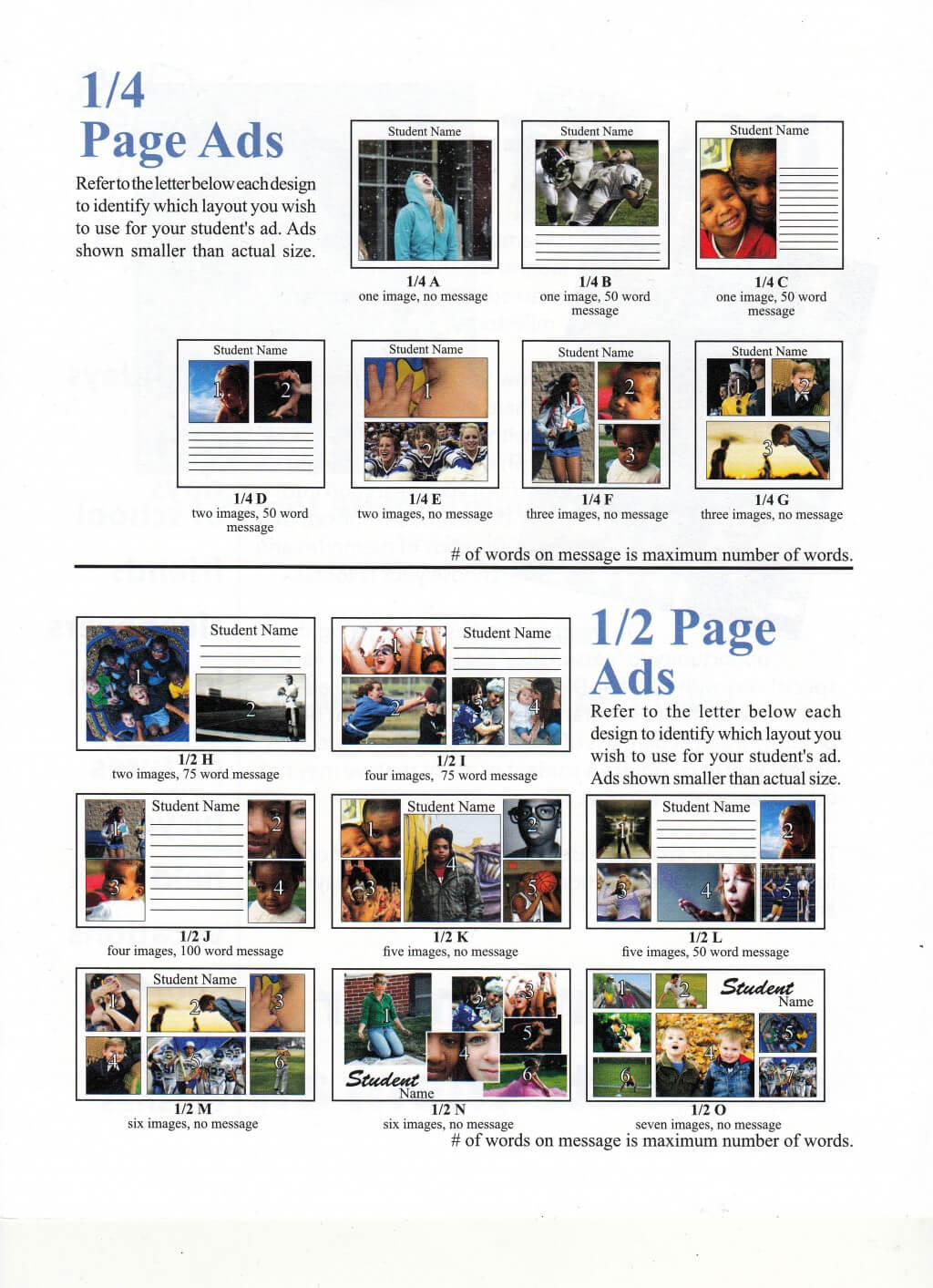 020 Yearbook Quarter Half Page Pda Layout Templates Template Pertaining To Quarter Sheet Flyer Template Word