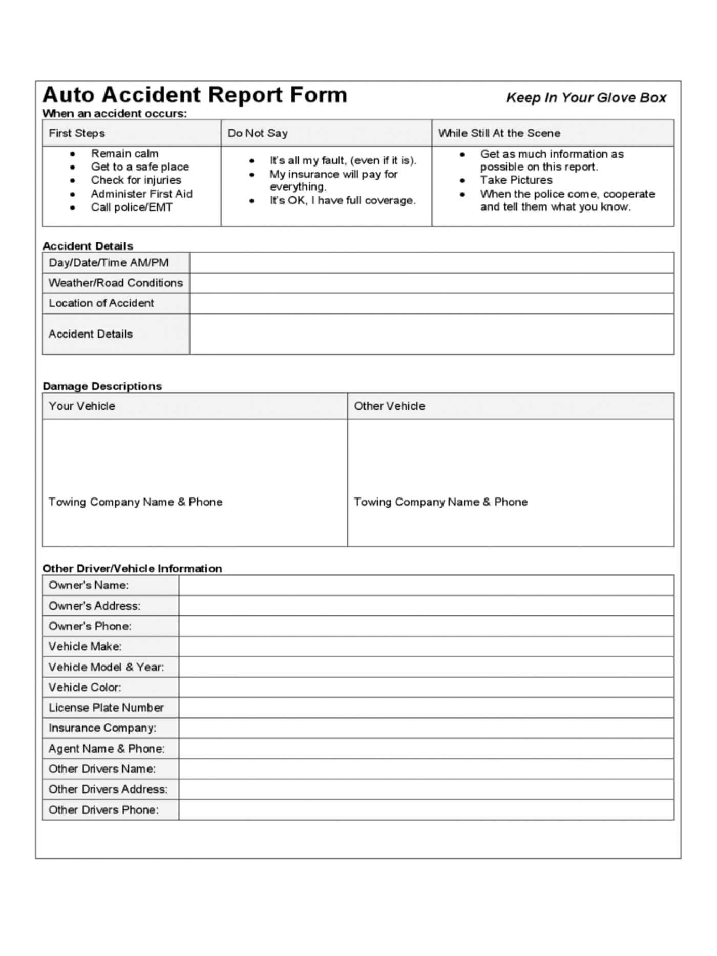 021 Vehicle Accident Report Form Template Word Ideas Police Regarding Fault Report Template Word