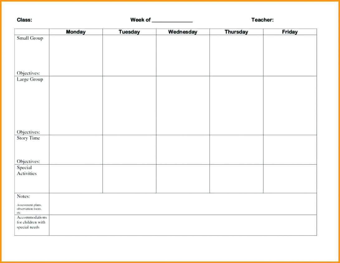 022 Free Blank Weekly Lesson Plan Template Pdf Ideas With Blank Preschool Lesson Plan Template