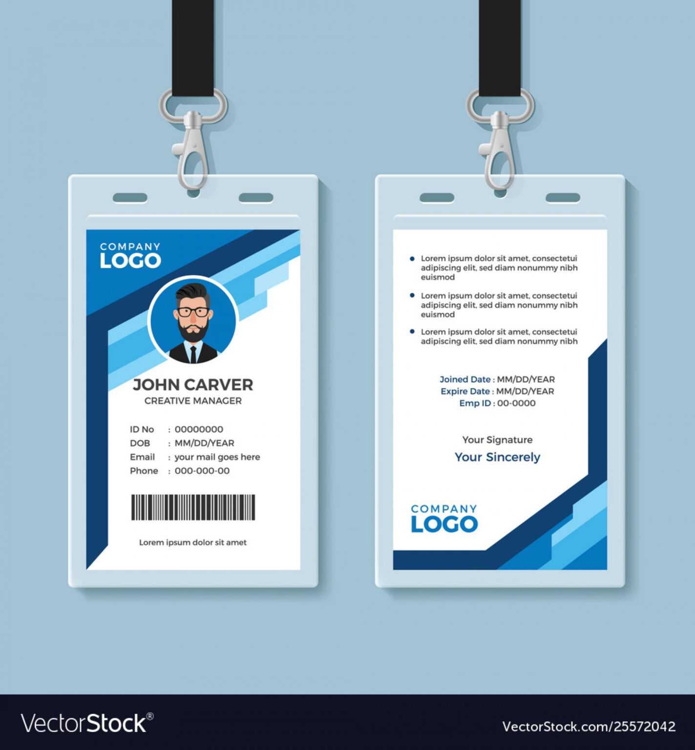 022 Template Ideas Employee Id Card Ai Free Exceptional Intended For Id