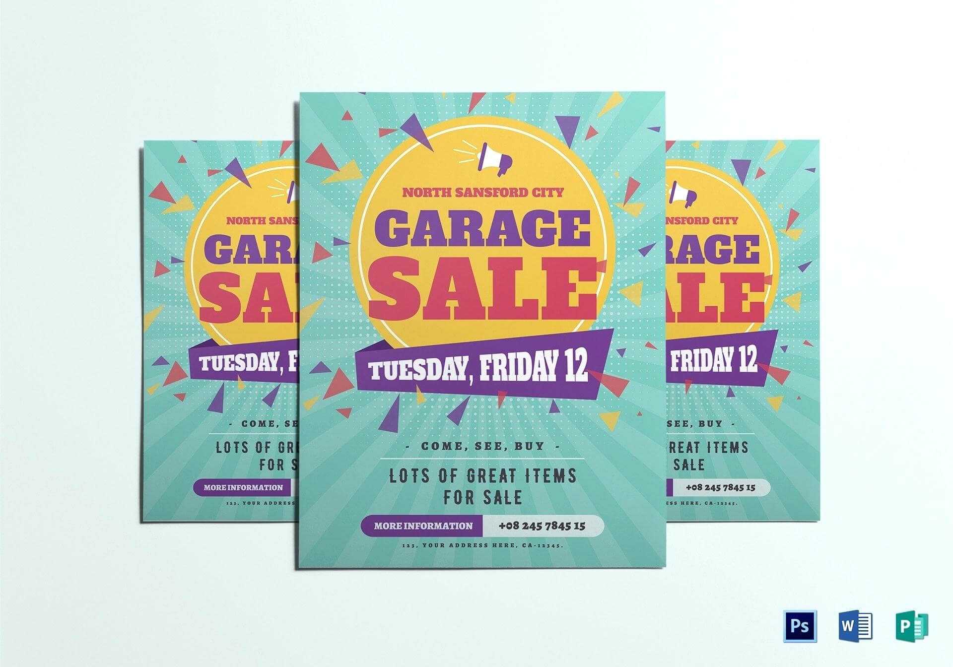 023 Large Garage Sale Flyer Template Free Microsoft Word Intended For Garage Sale Flyer Template Word