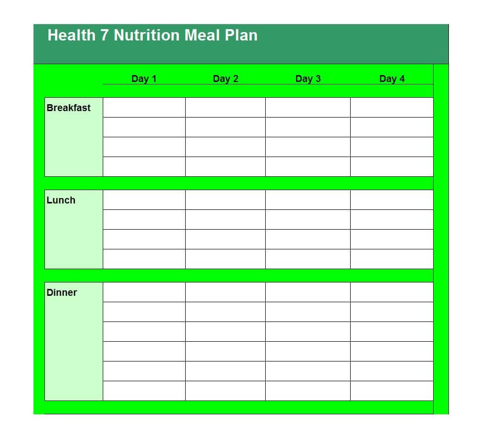 023 Meal Plan Template Free Weekly Planner Word Staggering Within Menu Planning Template Word