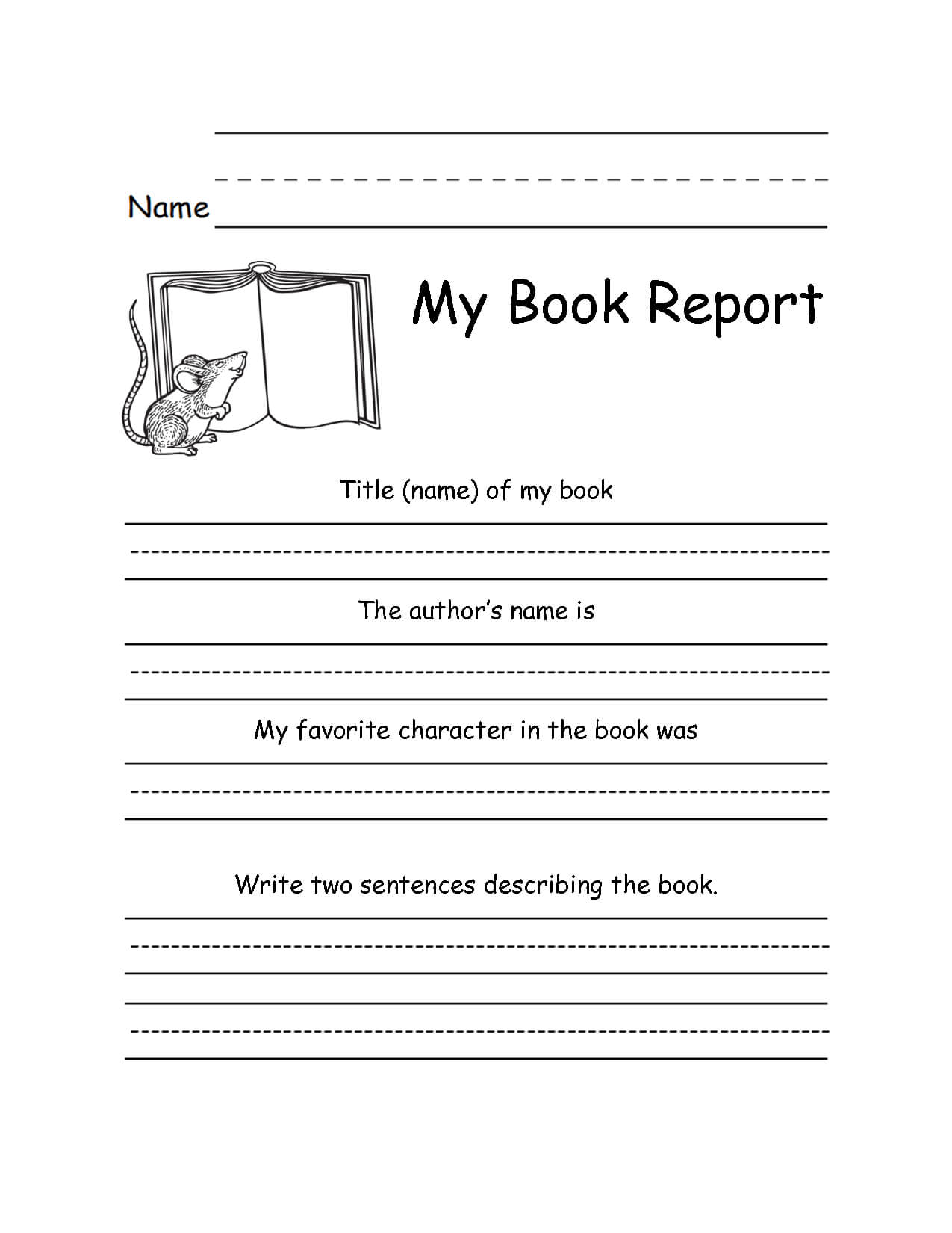 024 2Nd Grade Book Report Template 132370 Free Templates For Book Report Template High School