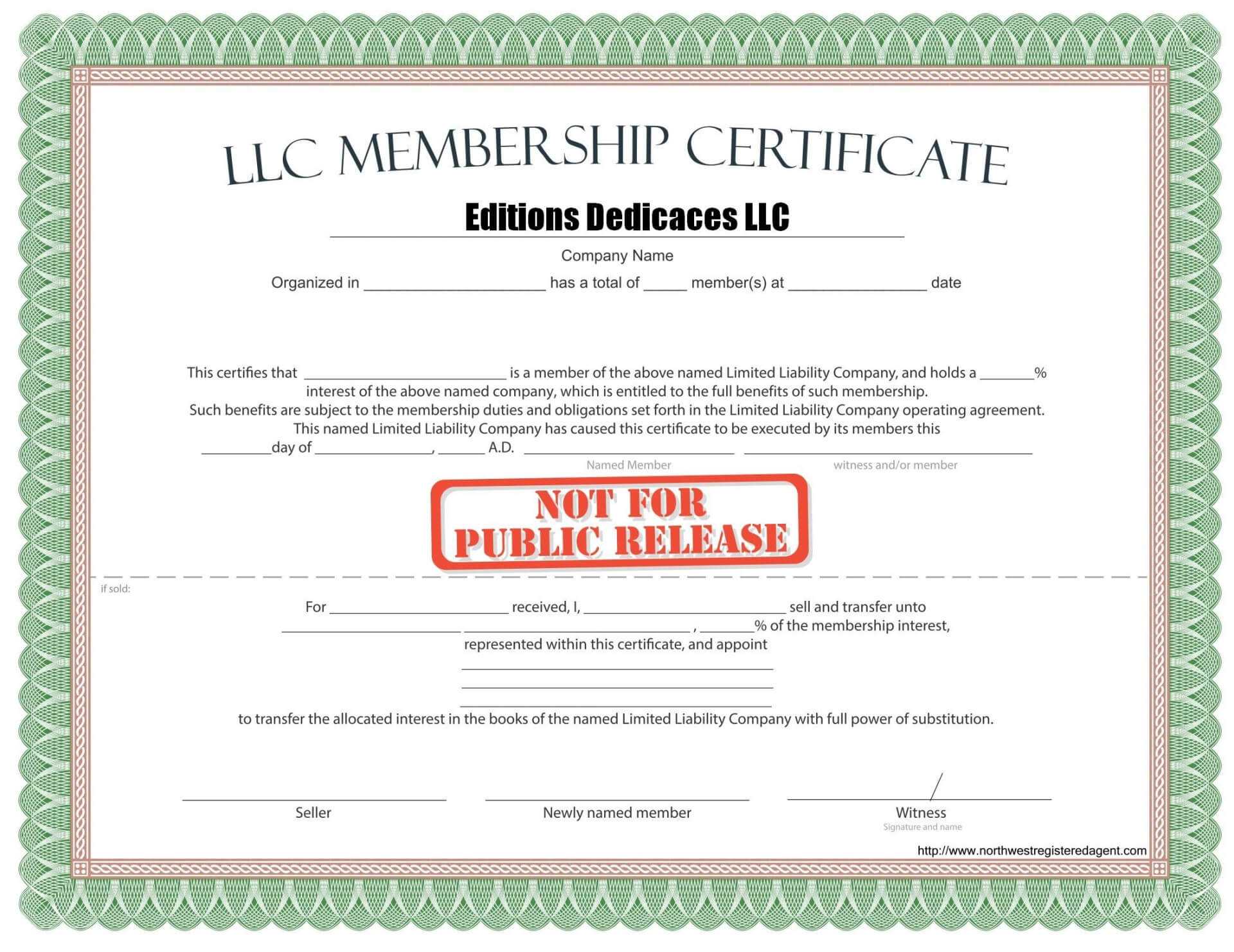 024 Image1 Llc Membership Certificate Template Incredible Pertaining To New Member Certificate Template