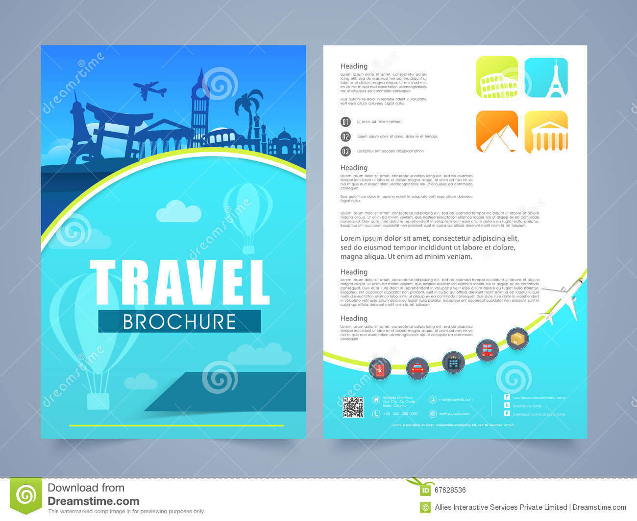 025 Template Ideas Travel Brochure Flyer Design Two Page For Travel And Tourism Brochure Templates Free
