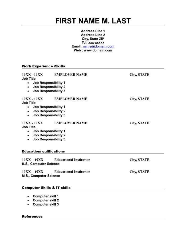 026 Basic Resume Template Free WordPress Word Easy Download Inside Free Basic Resume Templates Microsoft Word