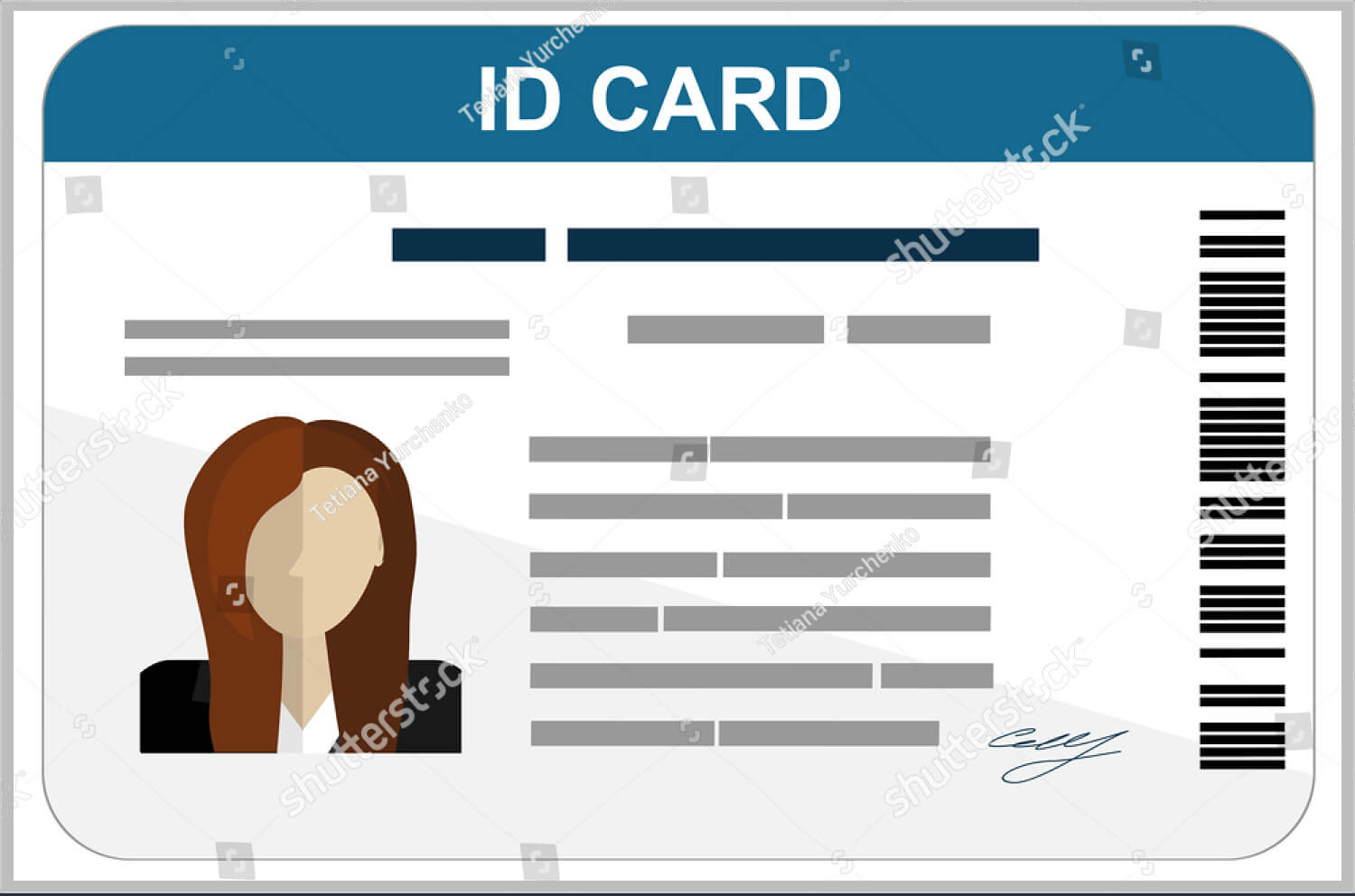 026 Flat Design Id Card Template Ideas Psd Fantastic Free For Sample Of Id Card Template